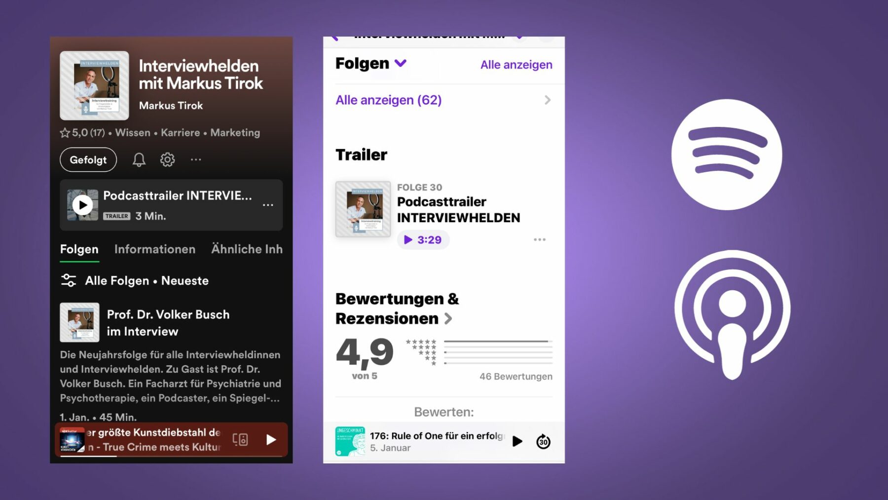 Podcasttipps Trailer auf Spotify und Apple Podcast als