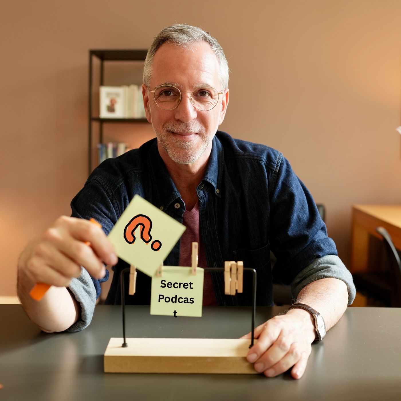 Markus Tirok am Schreibtisch zum Thema Secret Podcast 