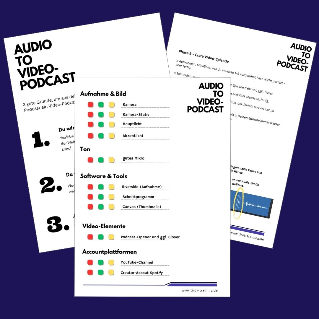 Checkliste Audio zu Video Podcast Checkliste Audio zu Video Podcast